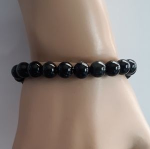 Golden Obsidian beaded elastic cord bracelet.